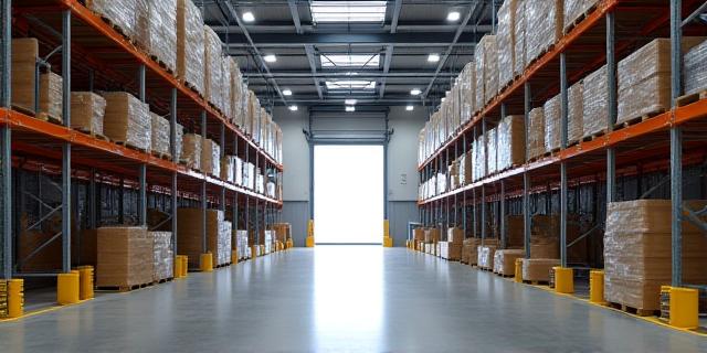 Organized modern warehouse interior